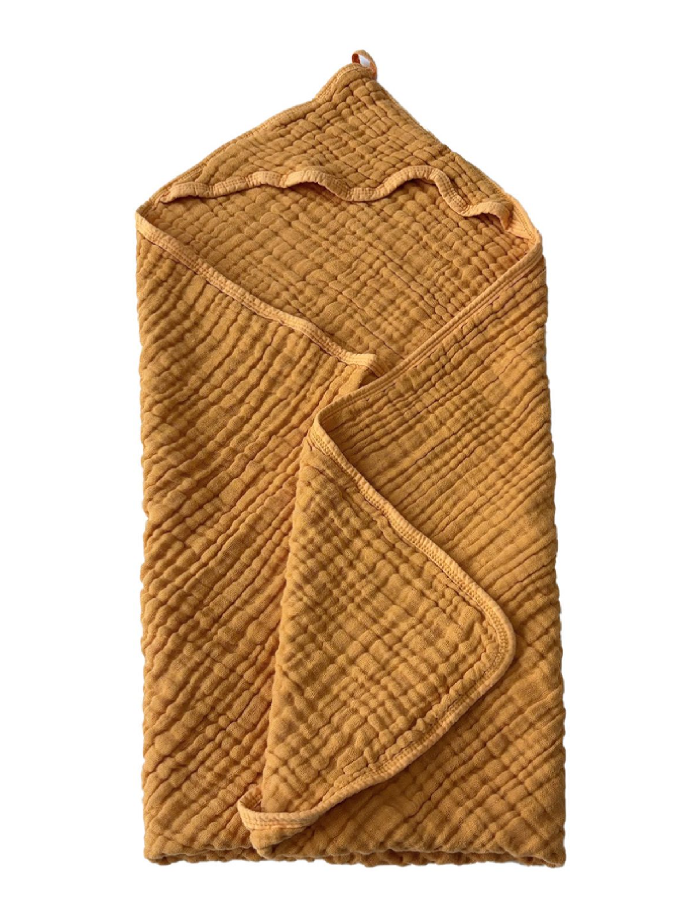 Детское полотенце с капюшоном органический хлопок ( муслин) – 6-слойный, мягкий, дышащий, гипоаллергенный, от 0 до 2 лет Желтый Lovely Svi  модель 1901255 Фото