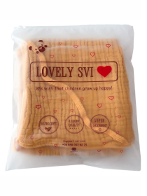 Детское полотенце с капюшоном органический хлопок ( муслин) – 6-слойный, мягкий, дышащий, гипоаллергенный, от 0 до 2 лет Желтый Lovely Svi  модель 1901255 Фото