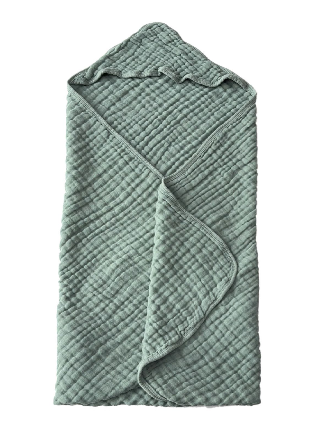 Дитячий рушник з капюшоном органічна бавовна ( муслін) – 6-шарів, м'який, дихаючий, гіпоалергенний -  від 0 до 2 років Зелений Lovely Svi  модель 21801258 Фото