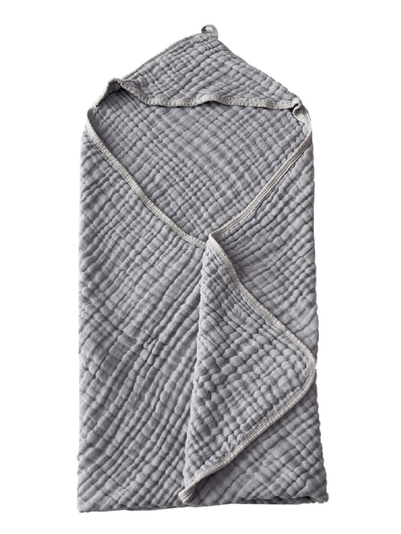 Детское полотенце с капюшоном органический хлопок ( муслин) – 6-слойный, мягкий, дышащий, гипоаллергенный,  от 0 до 2 лет Серый Lovely Svi  модель 21701251 Фото