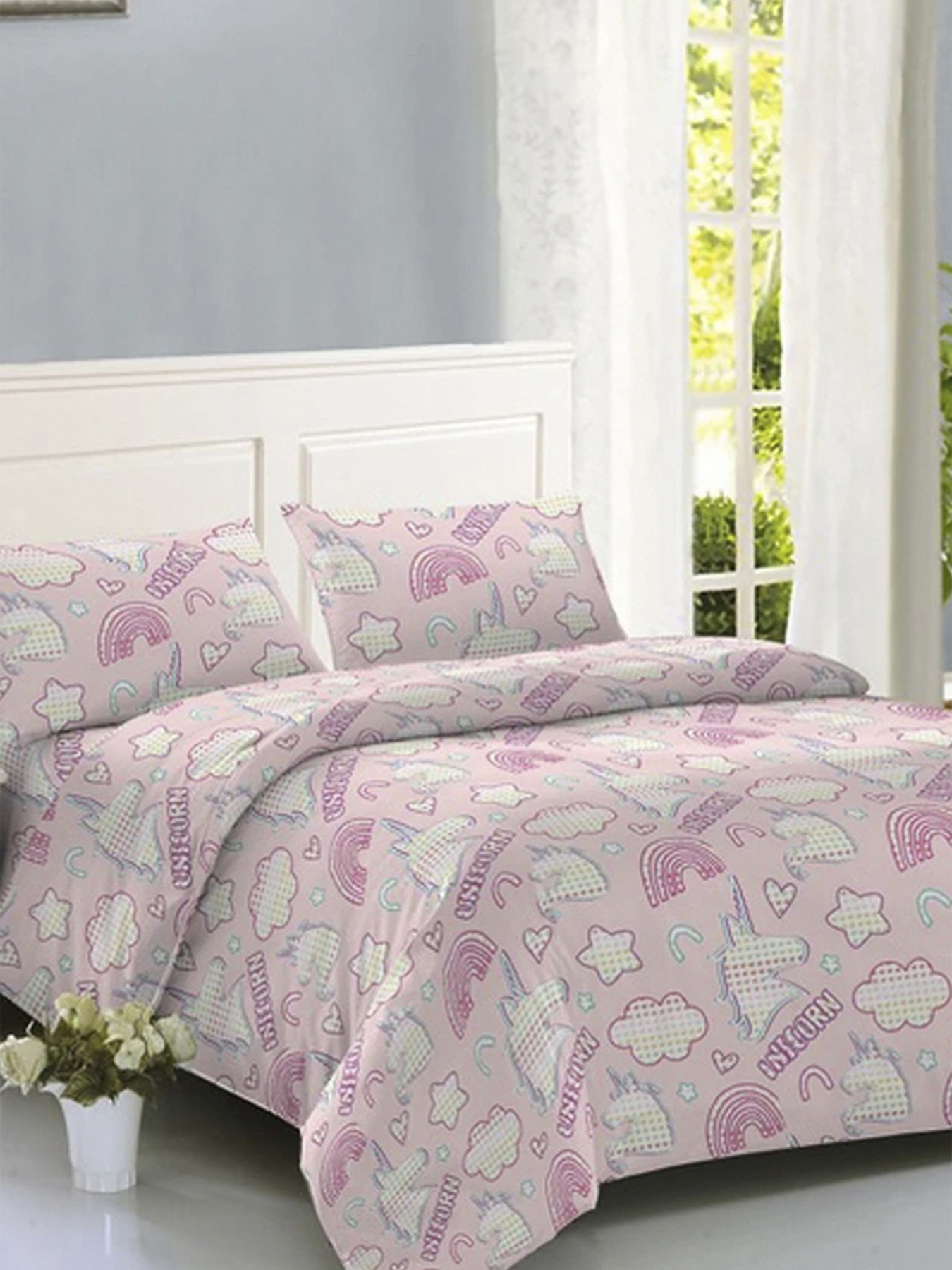 Комплект постільної білизни Полуторний Unicorn колір рожевий SOHO модель ЦБ-00268161 Фото