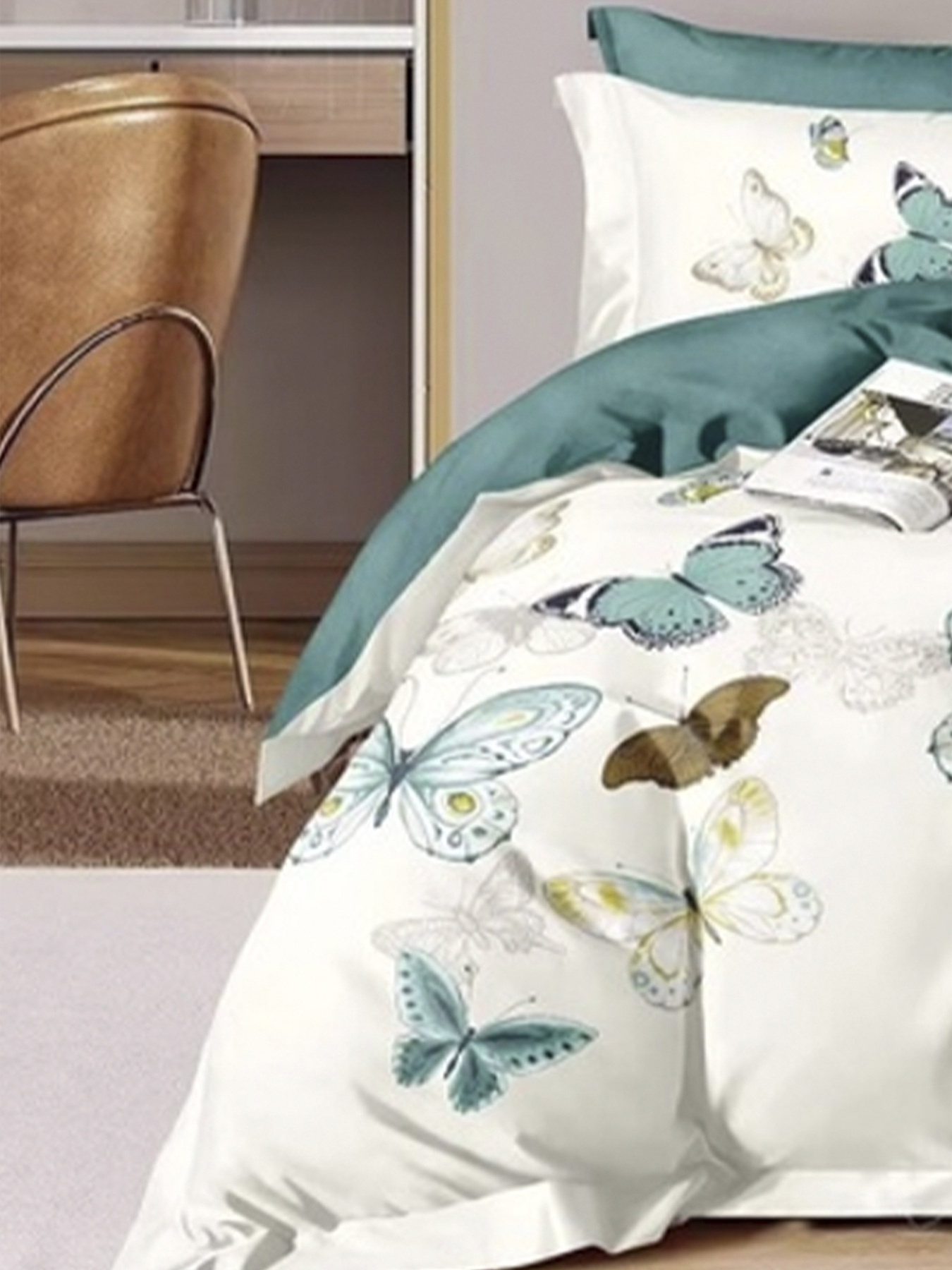 Комплект постільної білизни Євро - Butterfly Aqua SOHO модель ЦБ-00272922 Комплект постільної білизни Євро - Butterfly Aqua SOHO модель ЦБ-00272922 Фото