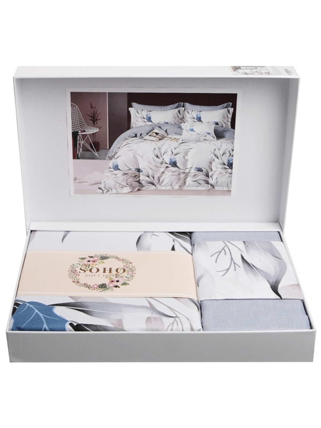 Комплект постільної білизни Євро - Lounge Flora Blue SOHO модель ЦБ-00272923 Фото