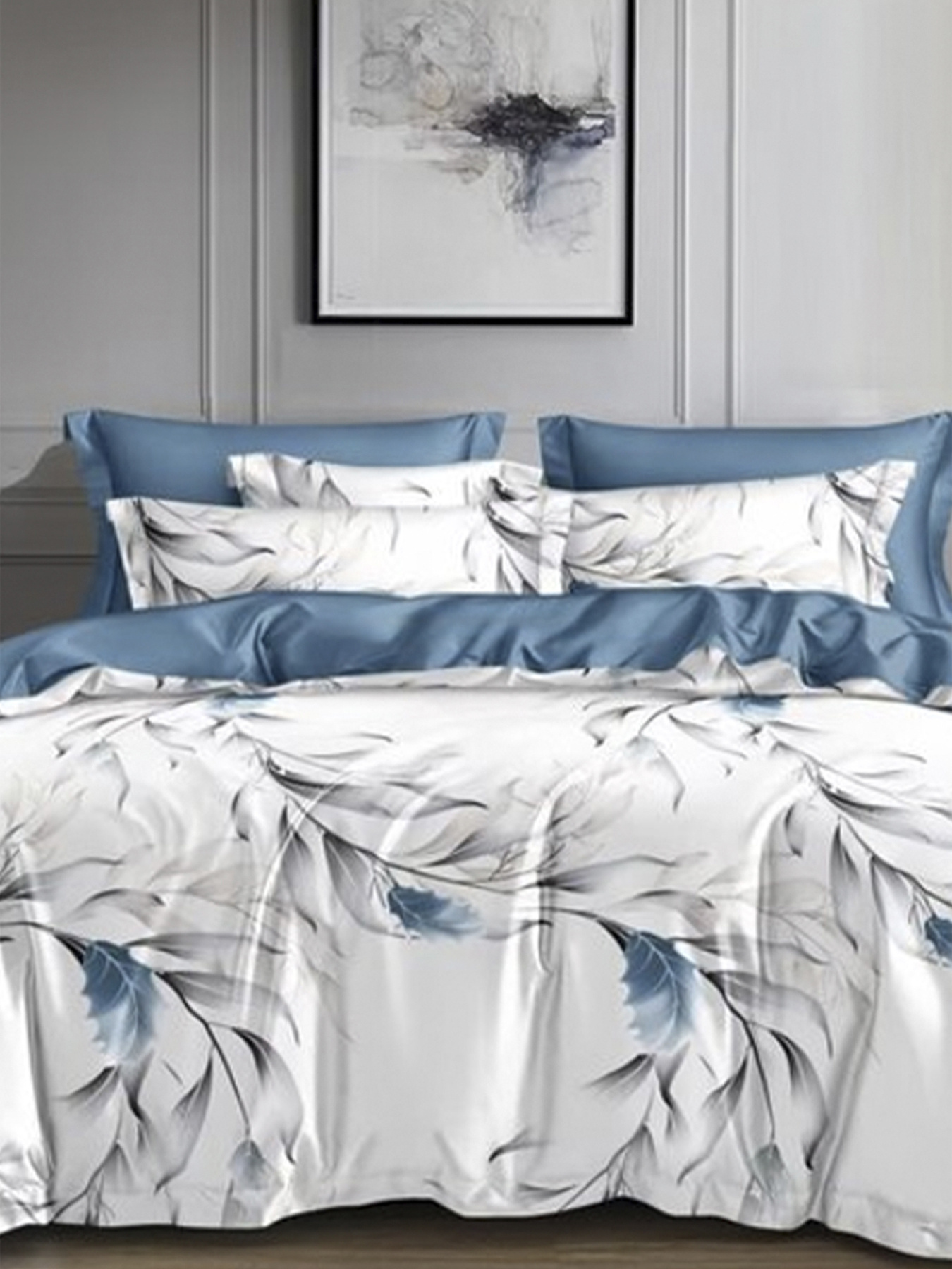 Комплект постільної білизни Євро - Lounge Flora Blue SOHO модель ЦБ-00272923 Фото