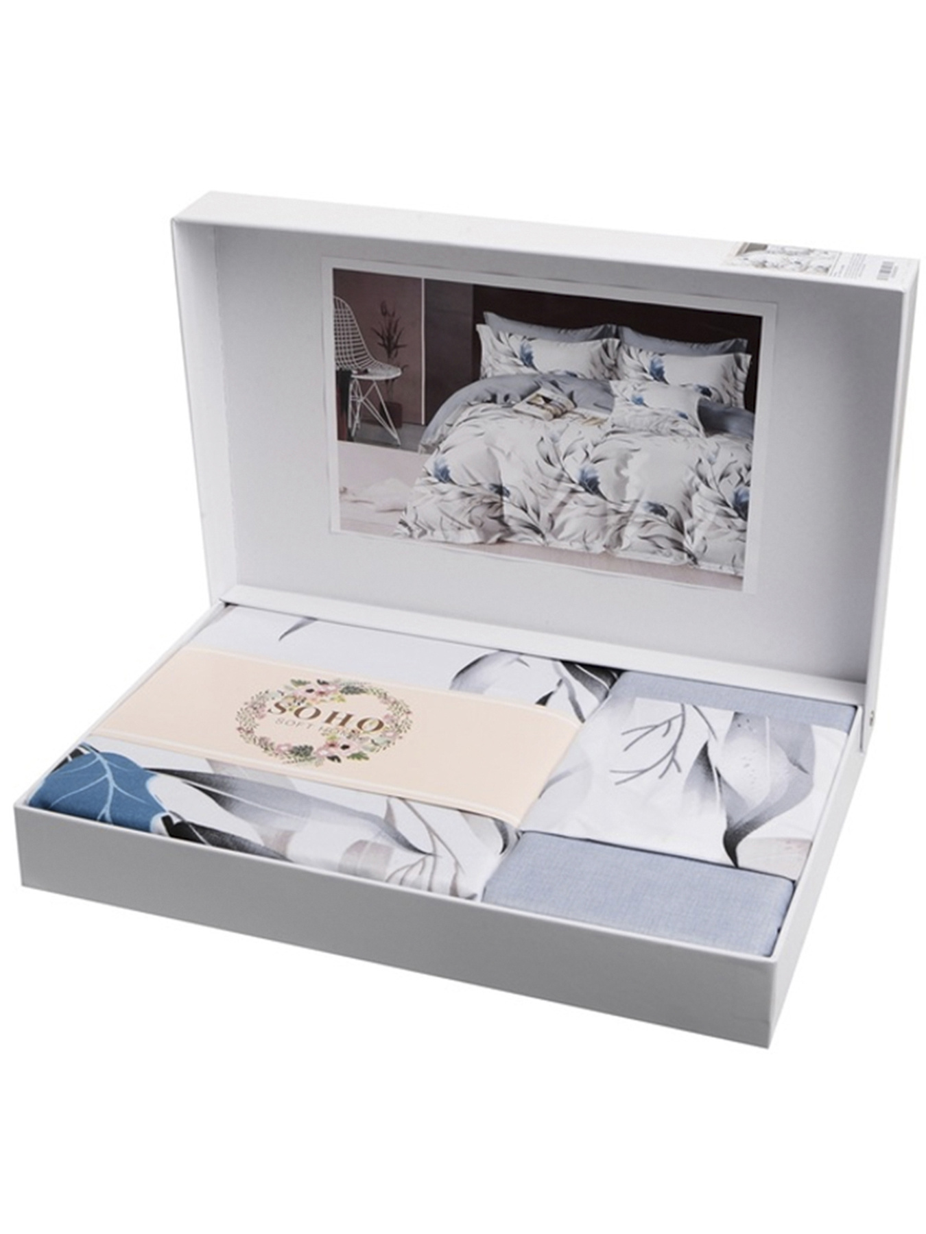 Комплект постільної білизни Євро - Lounge Flora Blue SOHO модель ЦБ-00272923 Фото