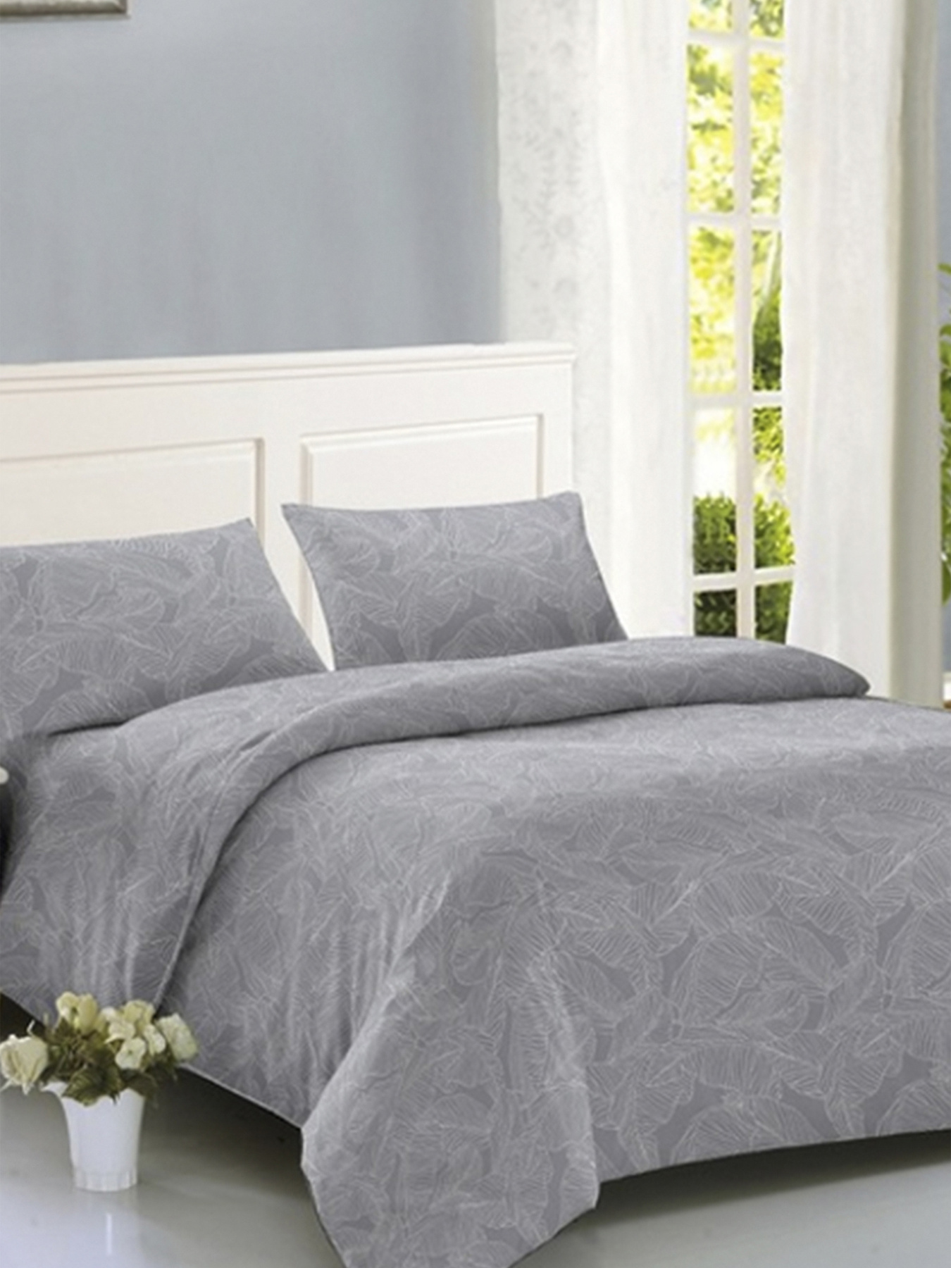 Комплект постільної білизни двоспальний - Leaves Grey SOHO модель ЦБ-00272925 Фото