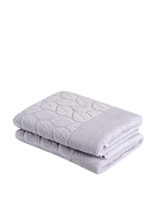 Текстильный банный набор, 100% хлопок Leaves Gray 2 шт. цвет серый SOHO модель ЦБ-00281552 Фото