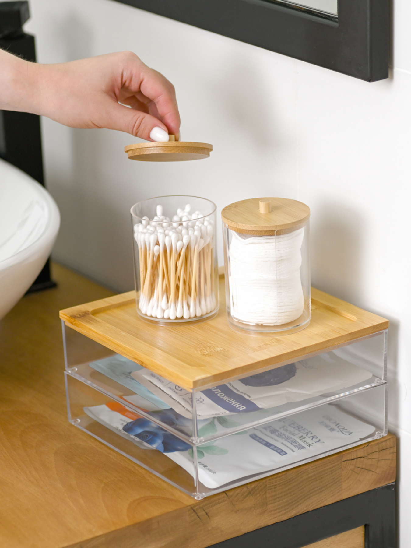 Органайзер для ватных палочек "Paris" MBM MY HOME модель FH-25 T/WOOD Фото