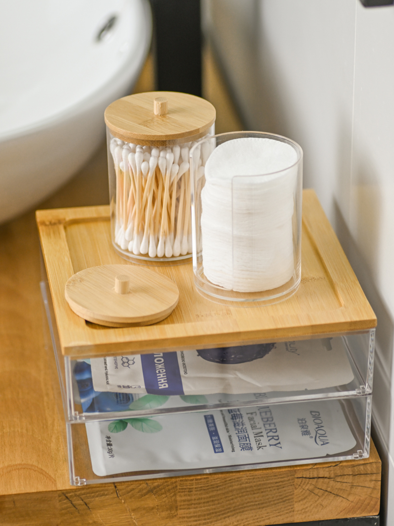 Органайзер для ватных дисков "Paris" MBM MY HOME модель FH-26 T/WOOD Фото