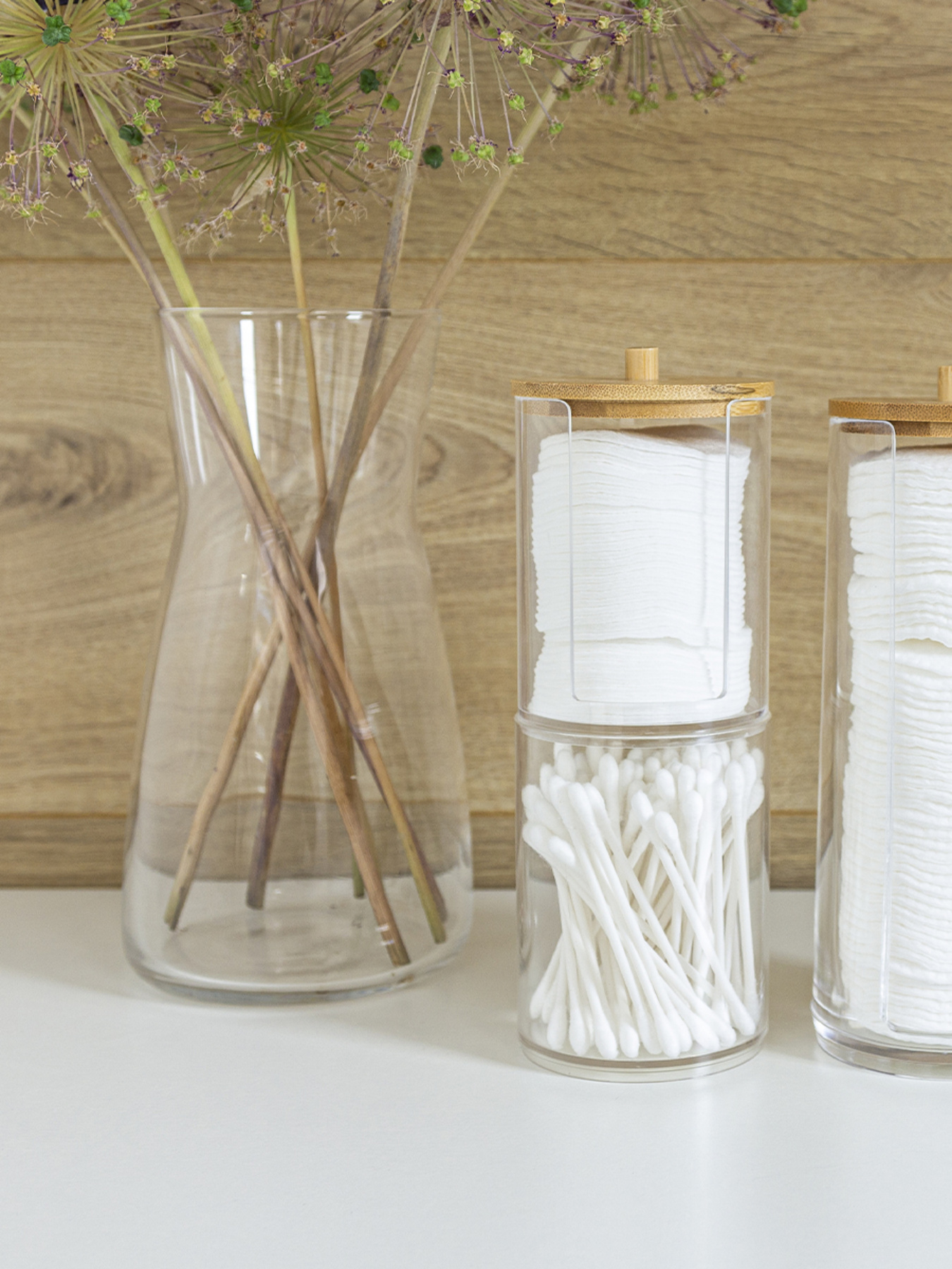 Органайзер двойной для ватных палочек и дисков "Paris" MBM MY HOME модель FH-27 T/WOOD Фото