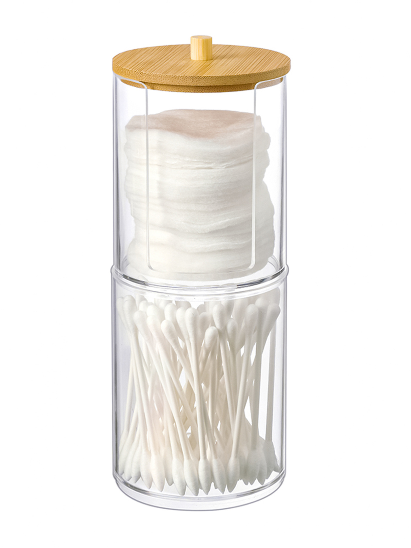 Органайзер двойной для ватных палочек и дисков "Paris" MBM MY HOME модель FH-27 T/WOOD Фото