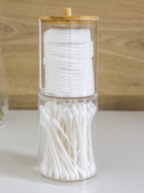 Органайзер двойной для ватных палочек и дисков "Paris" MBM MY HOME модель FH-27 T/WOOD Фото