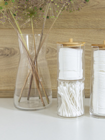 Органайзер двойной для ватных палочек и дисков "Paris" MBM MY HOME модель FH-27 T/WOOD Фото