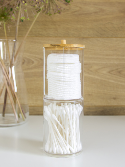 Органайзер двойной для ватных палочек и дисков "Paris" MBM HOME модель FH-27 T/WOOD Фото