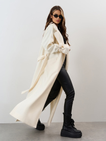 Пальто ISSA Plus модель 15324_молочный Фото