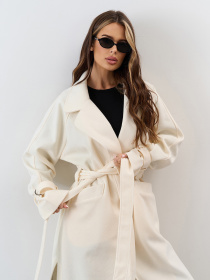 Пальто ISSA Plus модель 15324_молочный Фото