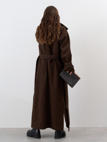 Пальто ISSA Plus модель 15324_темно_коричневый Фото