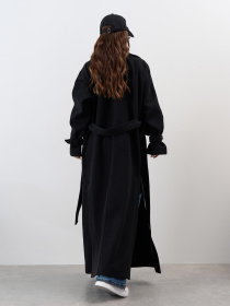 Пальто ISSA Plus модель 15324_черный Фото