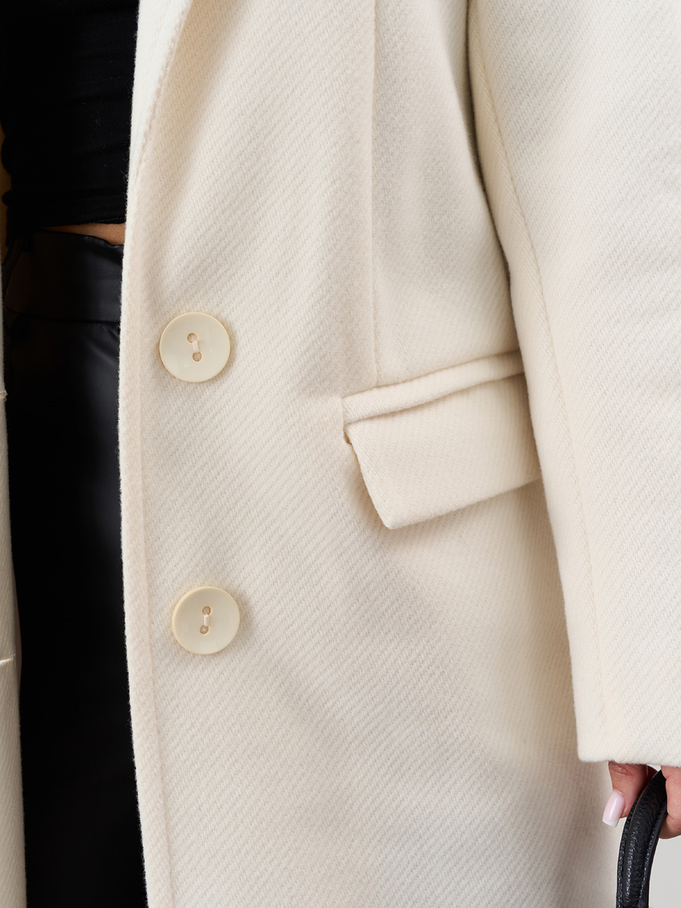 Пальто ISSA Plus модель 15325_молочный Фото