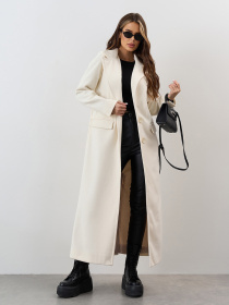 Пальто ISSA Plus модель 15325_молочный Фото