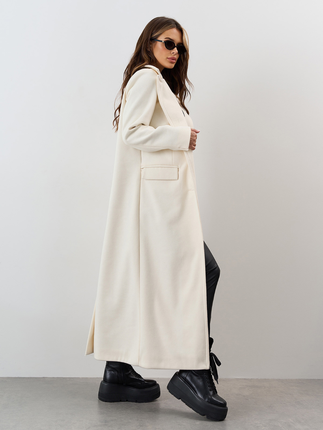 Пальто ISSA Plus модель 15325_молочный Фото