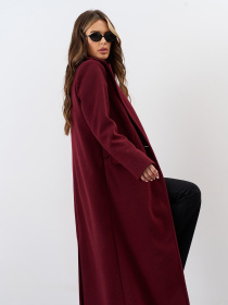 Пальто ISSA Plus модель 15325_темно_бордовый Фото