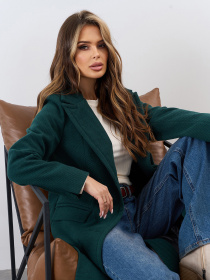 Пальто ISSA Plus модель 15325_темно_зеленый Фото