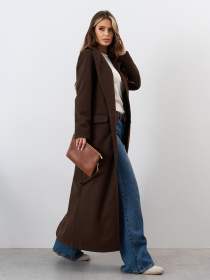 Пальто ISSA Plus модель 15325_темно_коричневый Фото