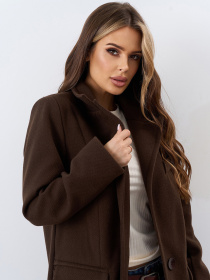 Пальто ISSA Plus модель 15325_темно_коричневый Фото