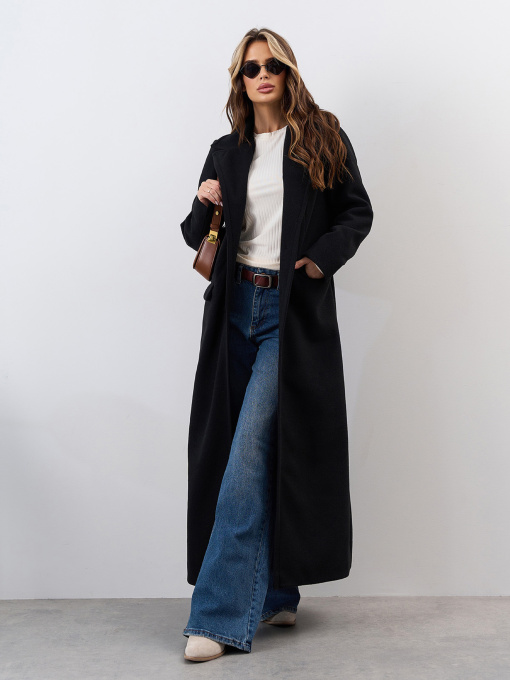 Пальто ISSA Plus модель 15325_черный Фото