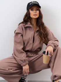 Комбинезон с утеплителем ISSA Plus модель SA-676_бежевый Комбинезон с утеплителем ISSA Plus модель SA-676_бежевый Фото