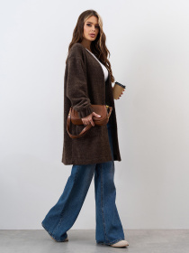 Кардиган ISSA Plus модель 15327_темно_коричневый Фото