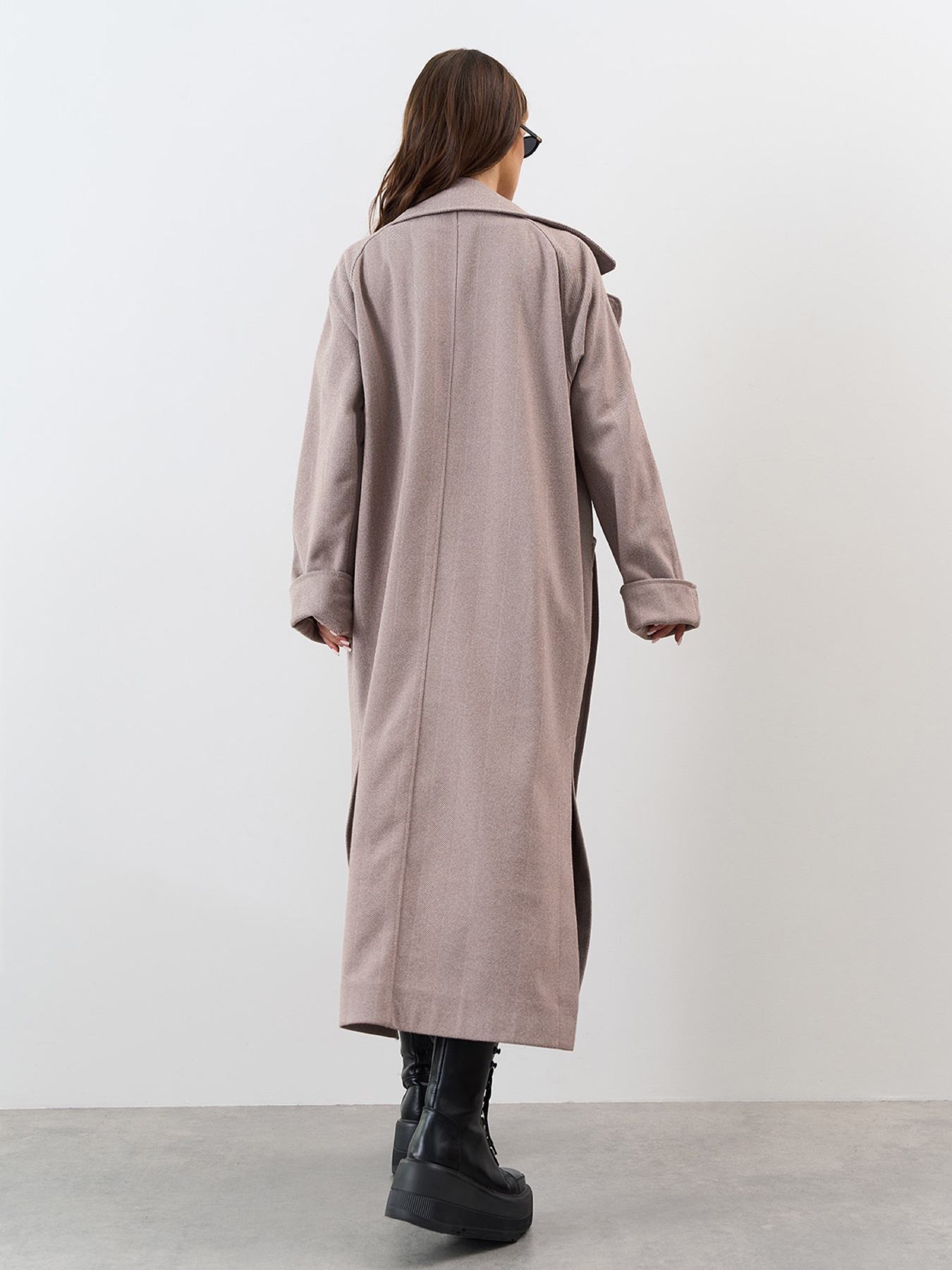 Пальто ISSA Plus модель 15328_бежевый Фото