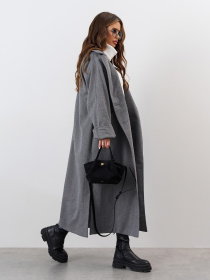 Пальто ISSA Plus модель 15328_серый Фото