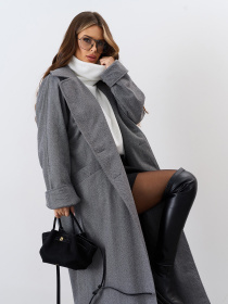 Пальто ISSA Plus модель 15328_серый Фото