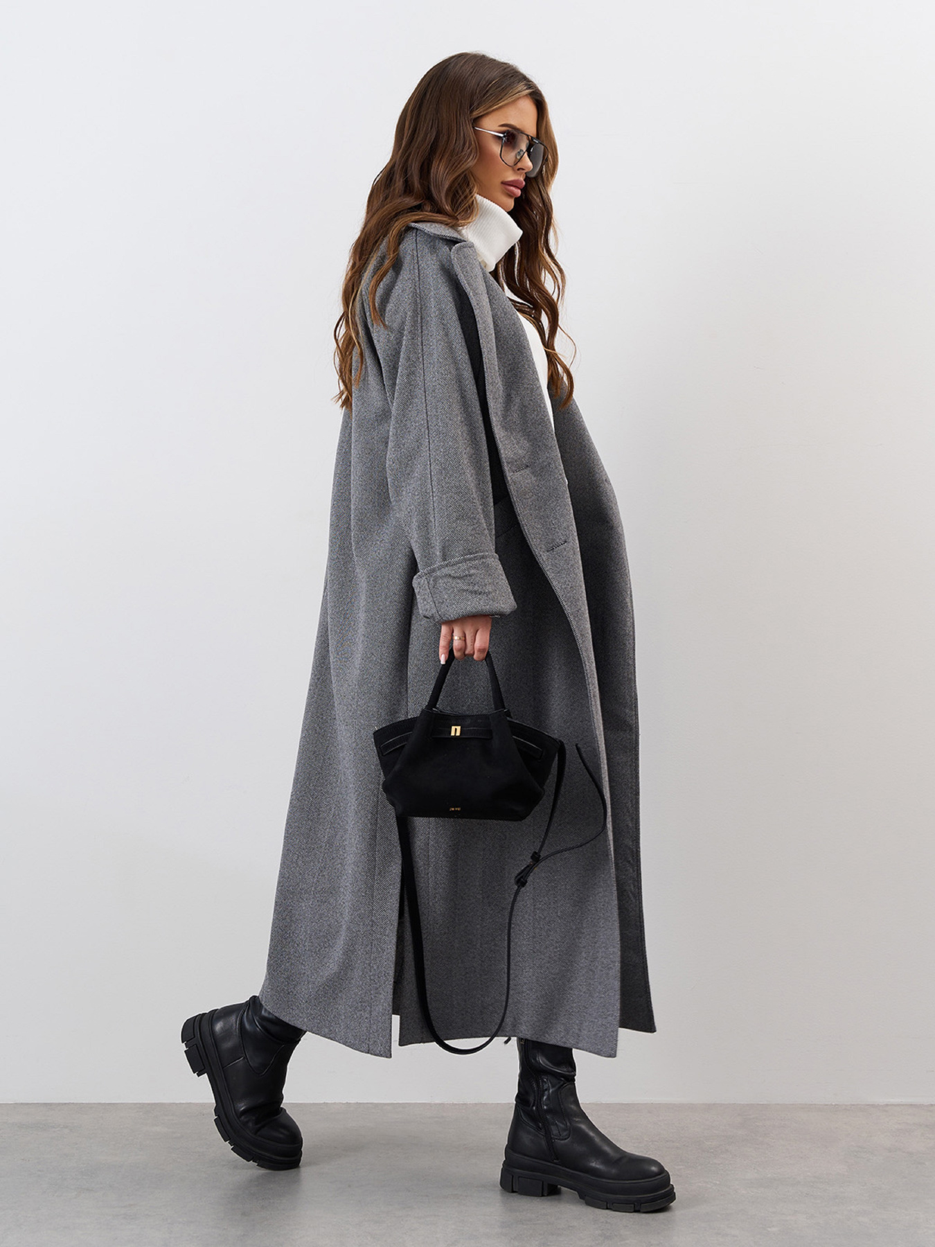 Пальто ISSA Plus модель 15328_серый Фото