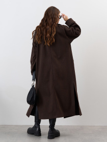 Пальто ISSA Plus модель 15328_темно_коричневый Фото