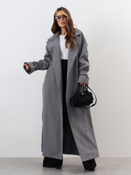 Пальто ISSA Plus модель 15329_серый Фото