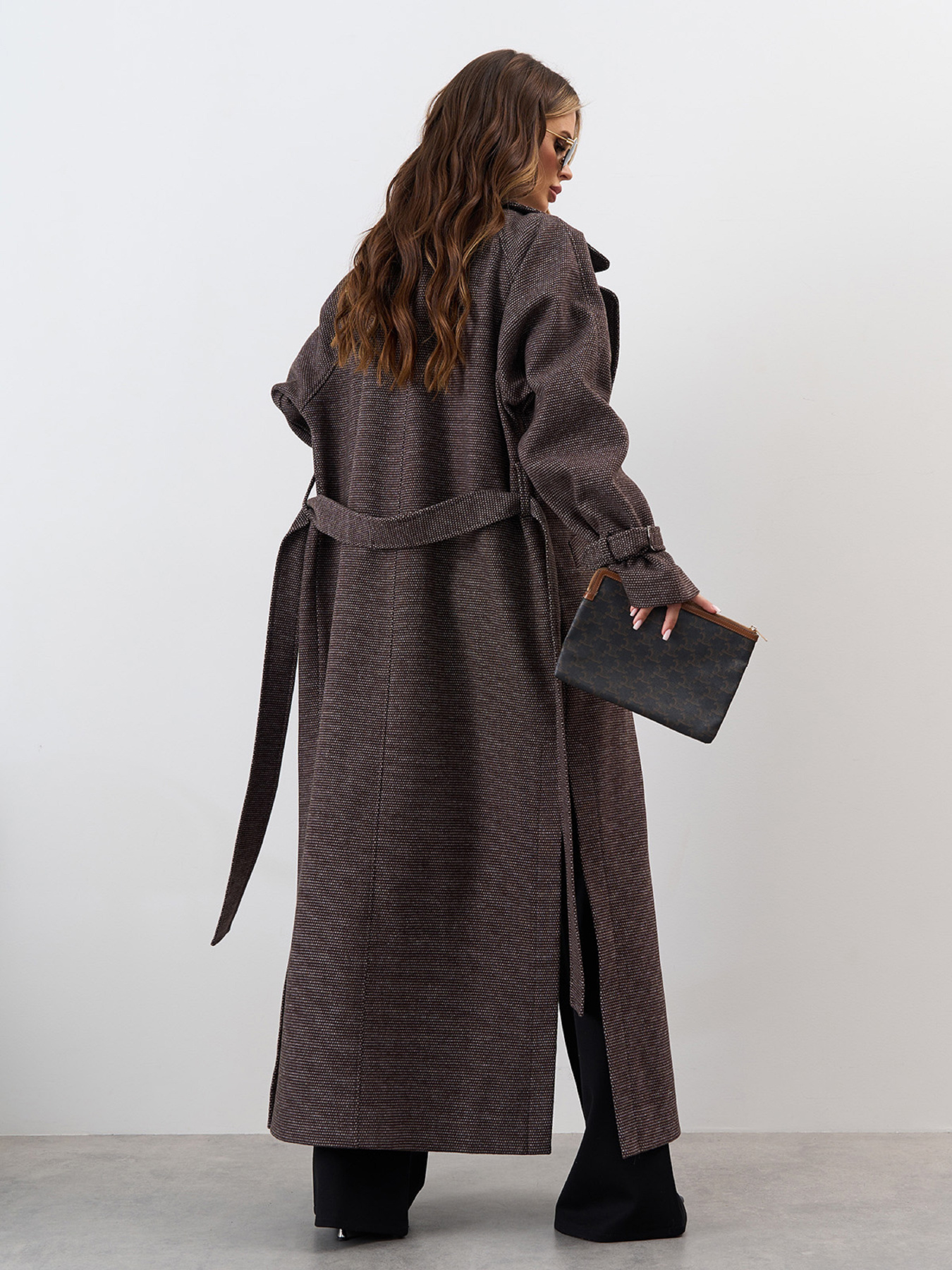 Пальто ISSA Plus модель 15330_темно_коричневый Фото