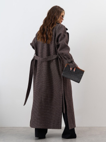 Пальто ISSA Plus модель 15330_темно_коричневый Фото