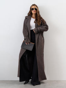 Пальто ISSA Plus модель 15330_темно_коричневый Фото