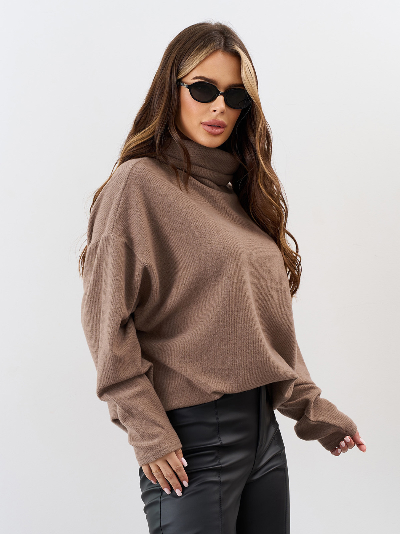 Свитер ISSA Plus модель 15336_темно_бежевый Фото