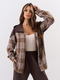 Рубашка повседневная ISSA Plus модель 15337R_коричневый Фото