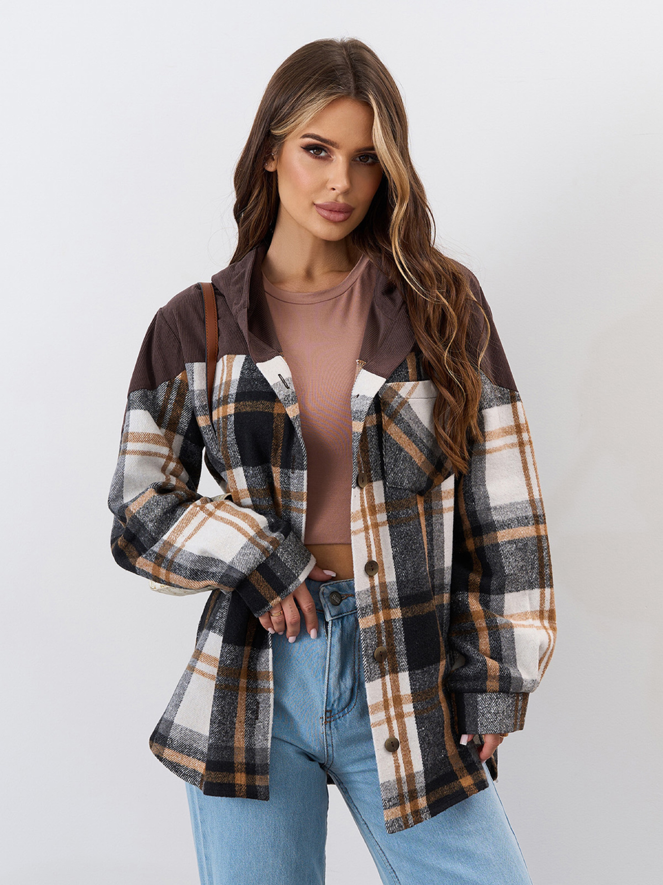 Рубашка повседневная ISSA Plus модель 15339_коричневый Фото