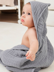 Набор полотенец детских  хлопок (муслин) 6-слойный, 2 шт: 80 x 80 см 0 - 2 лет Серый и Розовый Lovely Svi  модель 7062025 Фото