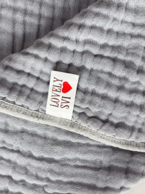 Набор полотенец детских  хлопок (муслин) 6-слойный, 2 шт: 80 x 80 см 0 - 2 лет Серый и Розовый Lovely Svi  модель 7062025 Фото