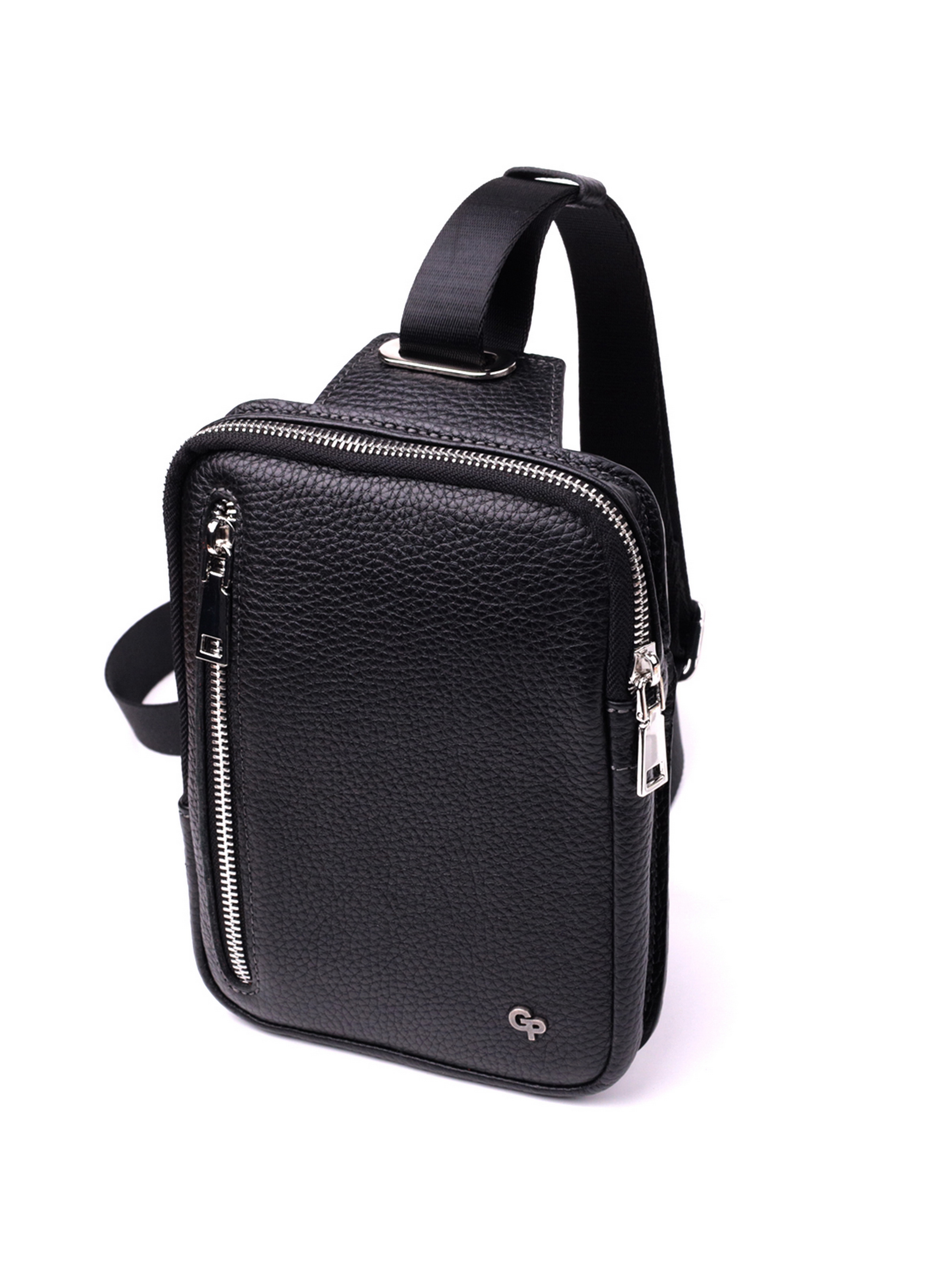 Grande Pelle Крос-боді (bag24_22877) Чоловіче колір - Чорний матеріал - Шкіра
