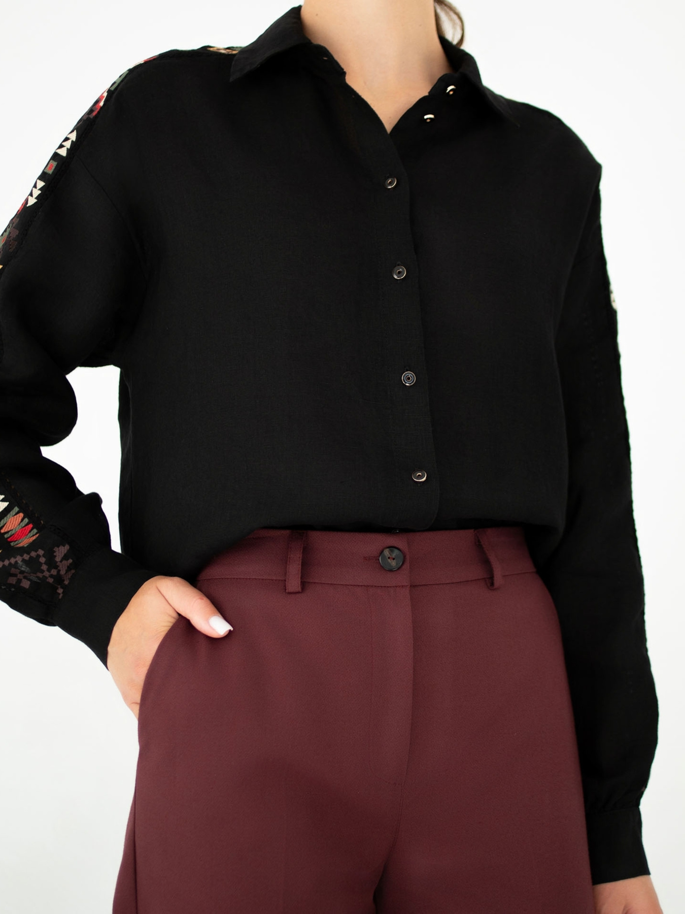 Классические штаны Едельвіка модель 234-25-00burgundy Фото