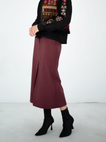 Спідниця міді Едельвіка модель 233-25-00burgundy Фото