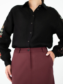 Спідниця міді Едельвіка модель 233-25-00burgundy Фото